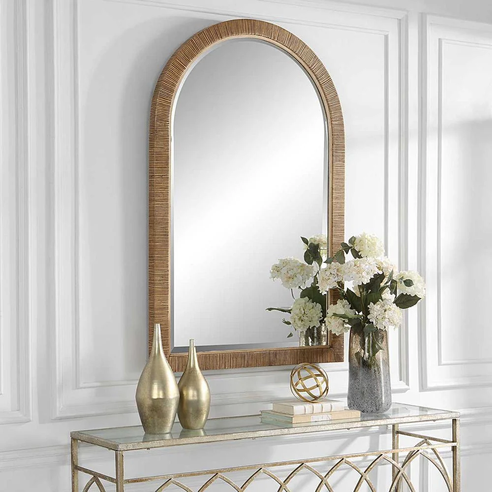 Uttermost Cape Rattan Wrapped Arch Mirror - Image 2