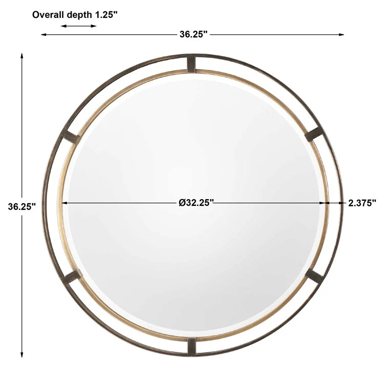 Uttermost Carrizo Rustic Bronze Iron Round Mirror - Image 4