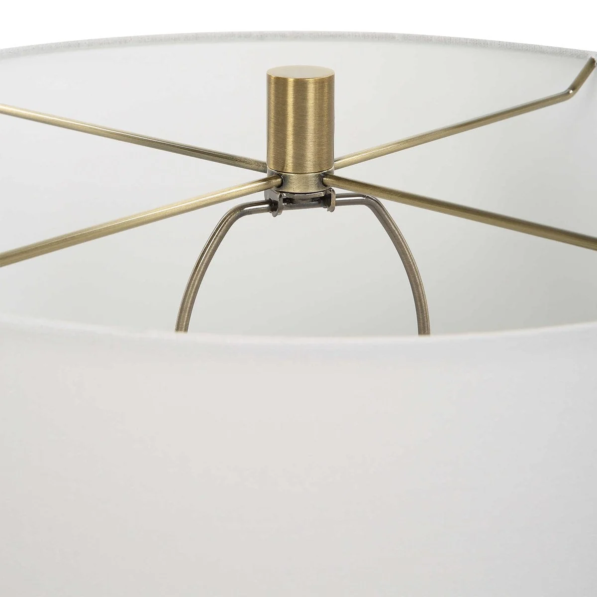Uttermost Caviar Matte Black Glazed Ceramic Table Lamp With White Linen Shade - Image 6