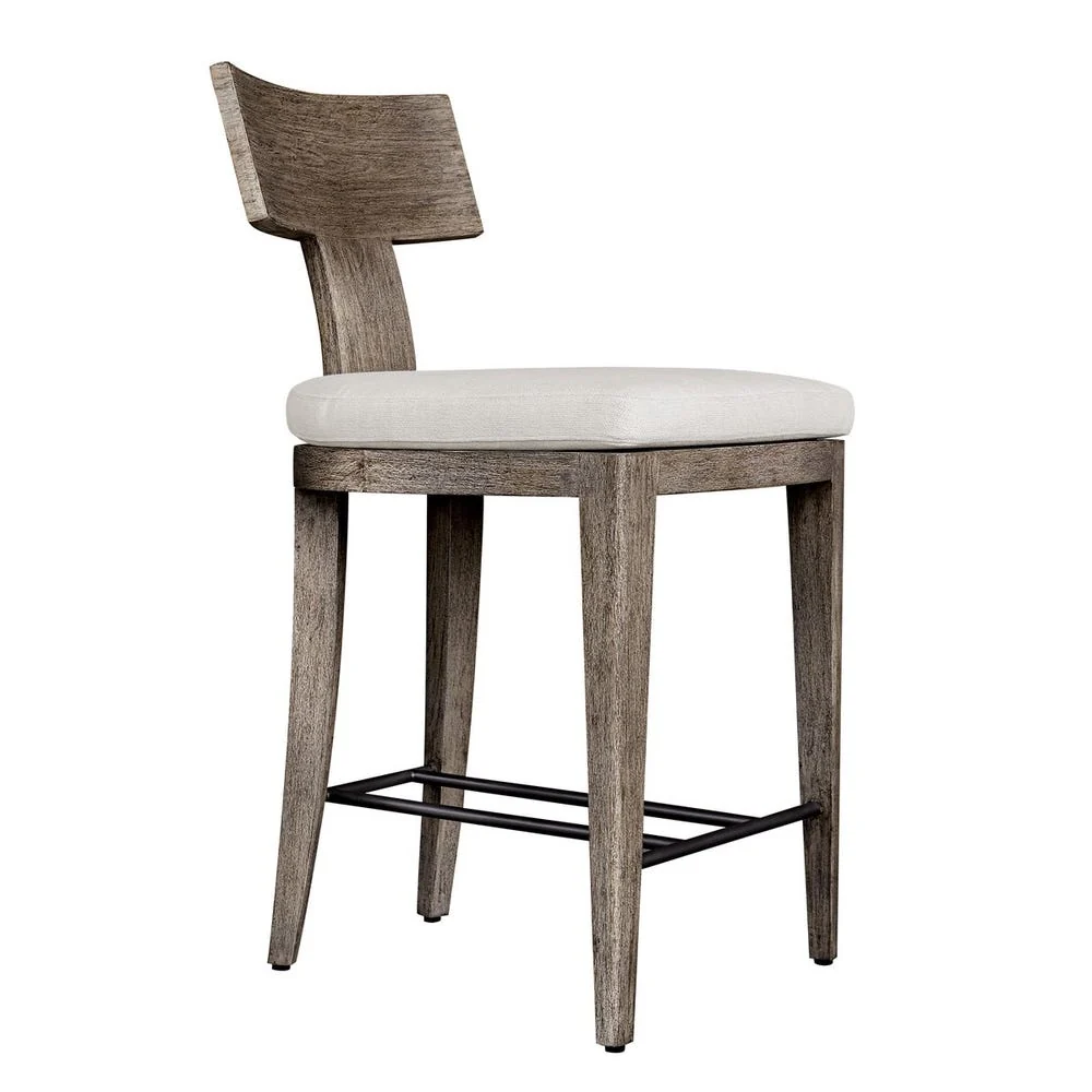 Uttermost Cellini Weathered Gray Mahogany Outdoor Counter Stool - Image 2