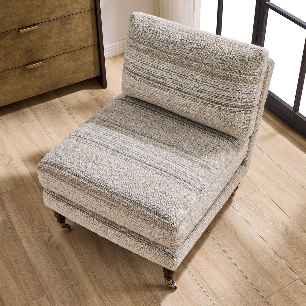Uttermost Chatsworth Classic Taupe Stripped Accent Chair - Image 3
