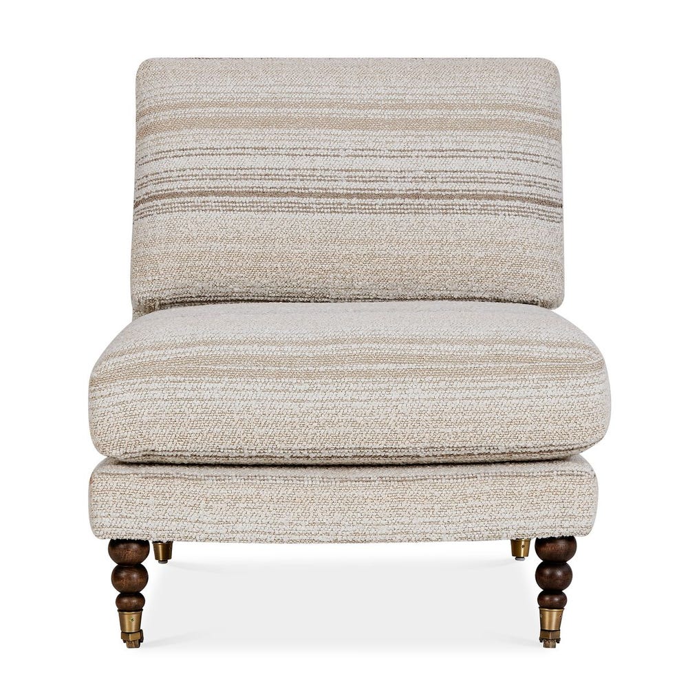 Uttermost Chatsworth Classic Taupe Stripped Accent Chair - Image 4