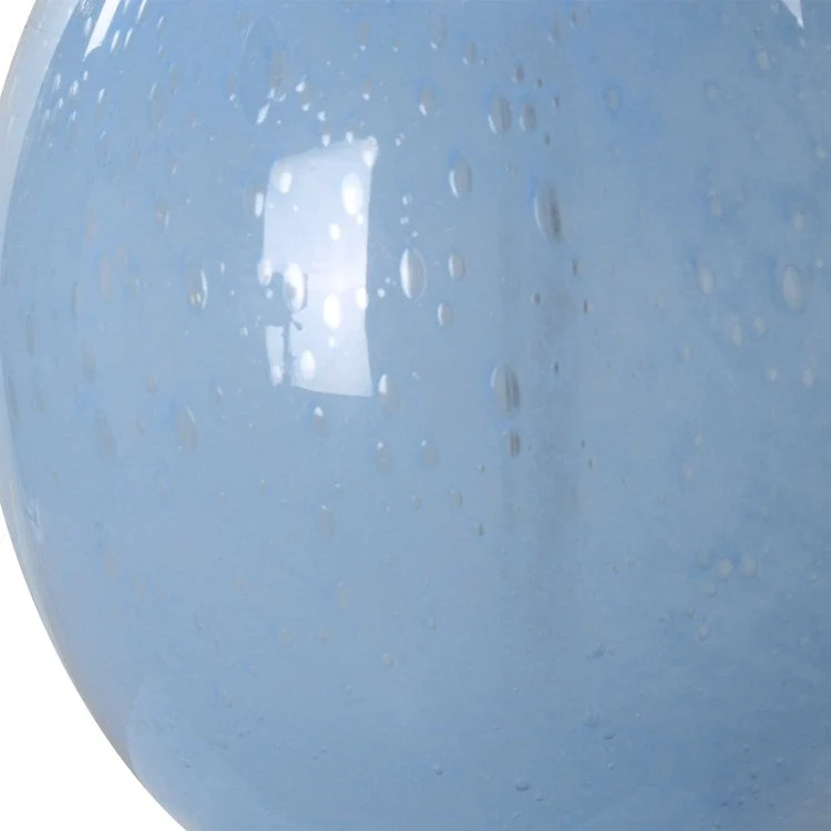 Uttermost Clear Sky Blue Seeded Glass Table Lamp With White Linen Shade - Image 6