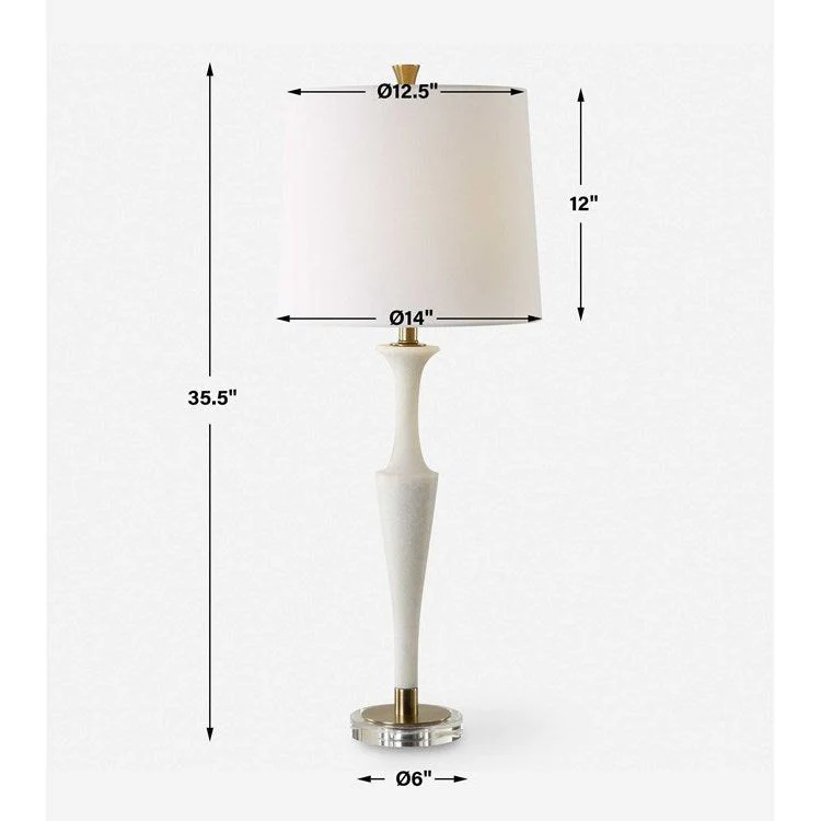 Uttermost Colette Ivory Stone Table Lamp With White Linen Shade - Image 7
