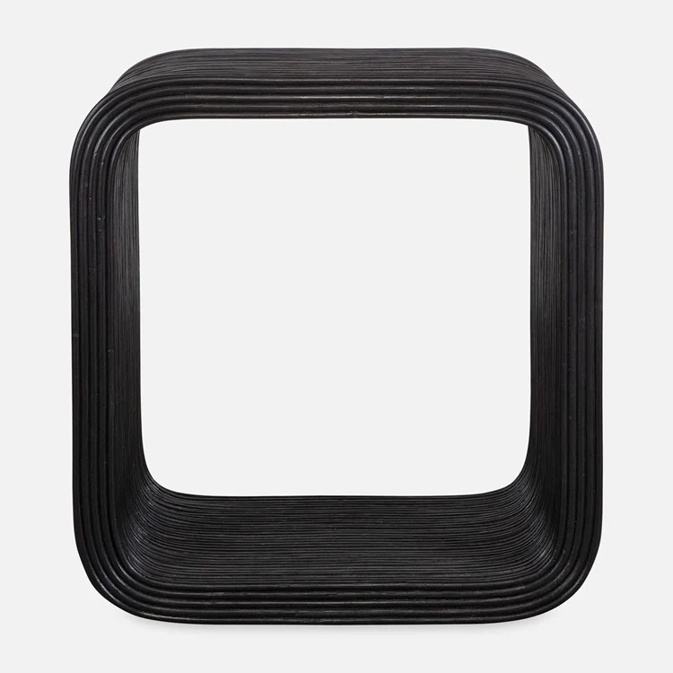 Uttermost Compton Black Rattan Side Table