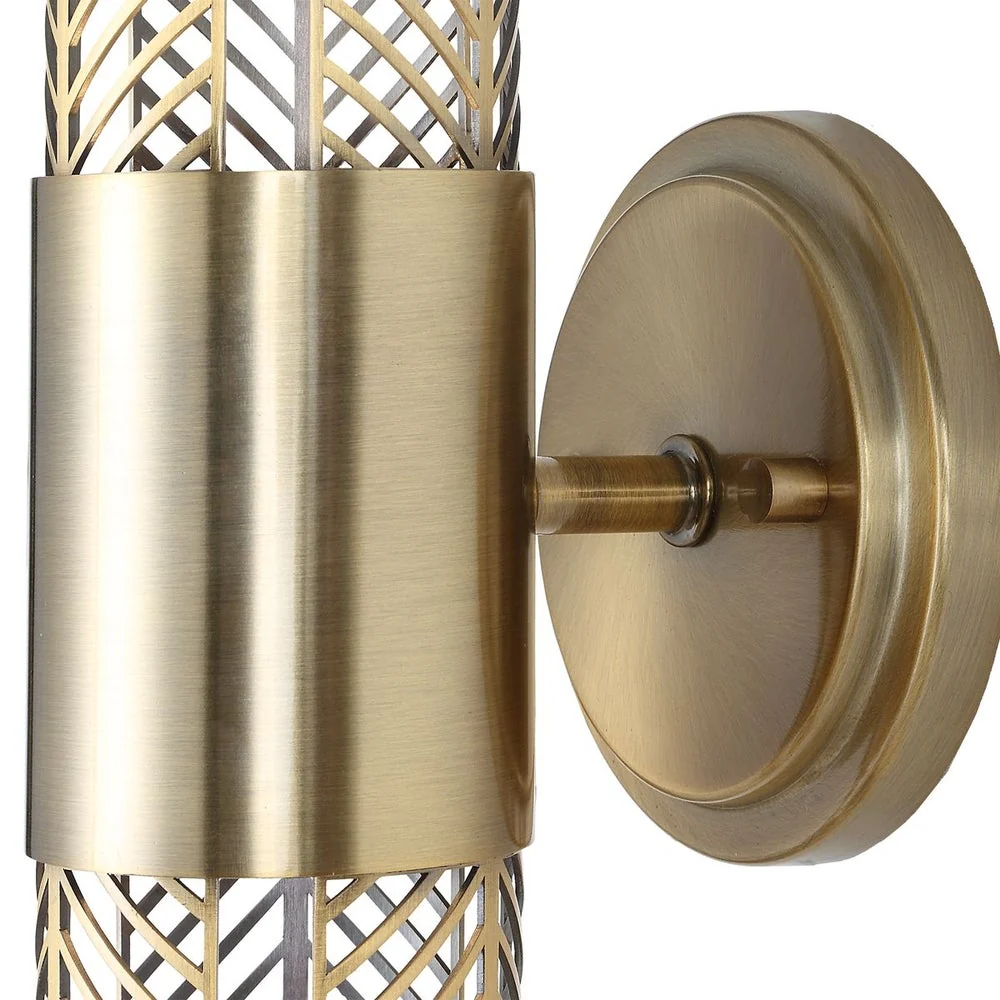 Uttermost Cret Art Deco Brass 2 Light LED Sconce - Image 6