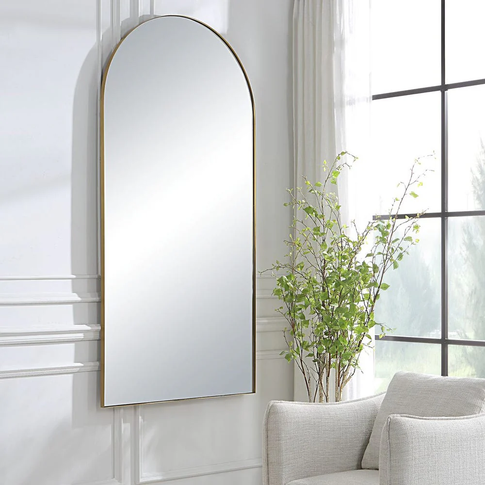 Uttermost Crosley Antique Brass Arch Mirror - Image 2