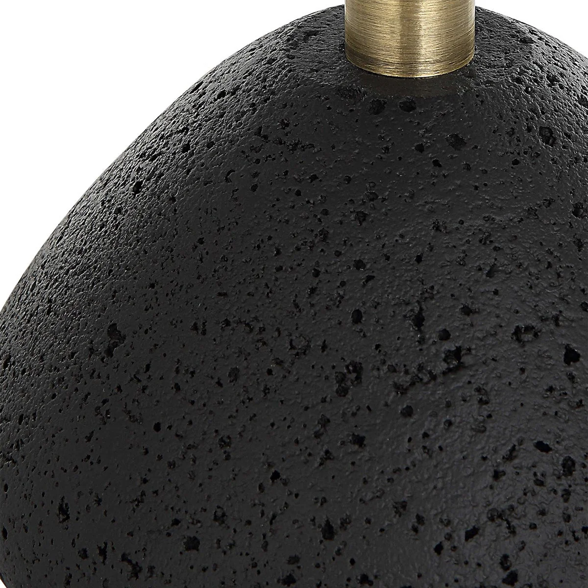 Uttermost Cypher Black Stone Modern Buffet Lamp With White Linen Shade - Image 8