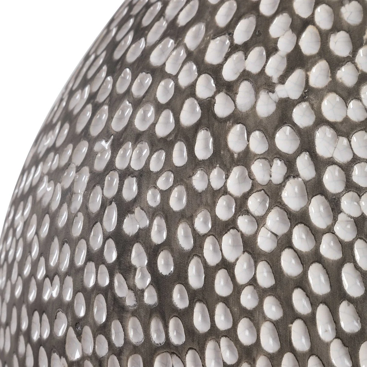 Uttermost Cyprien Brushed Gray and Crackled Gloss White Glazed Ceramic Table Lamp With Linen Shade - Image 7