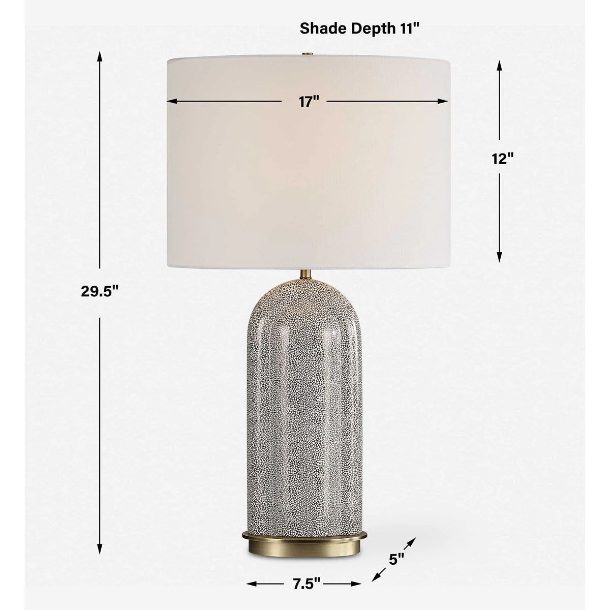 Uttermost Dapple Ceramic Table Lamp With White Linen Shade - Image 6