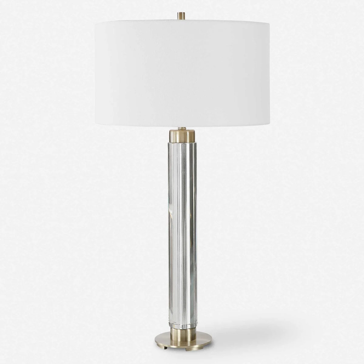 Uttermost Davies Cut Crystal Table Lamp With White Linen Shade - Image 4