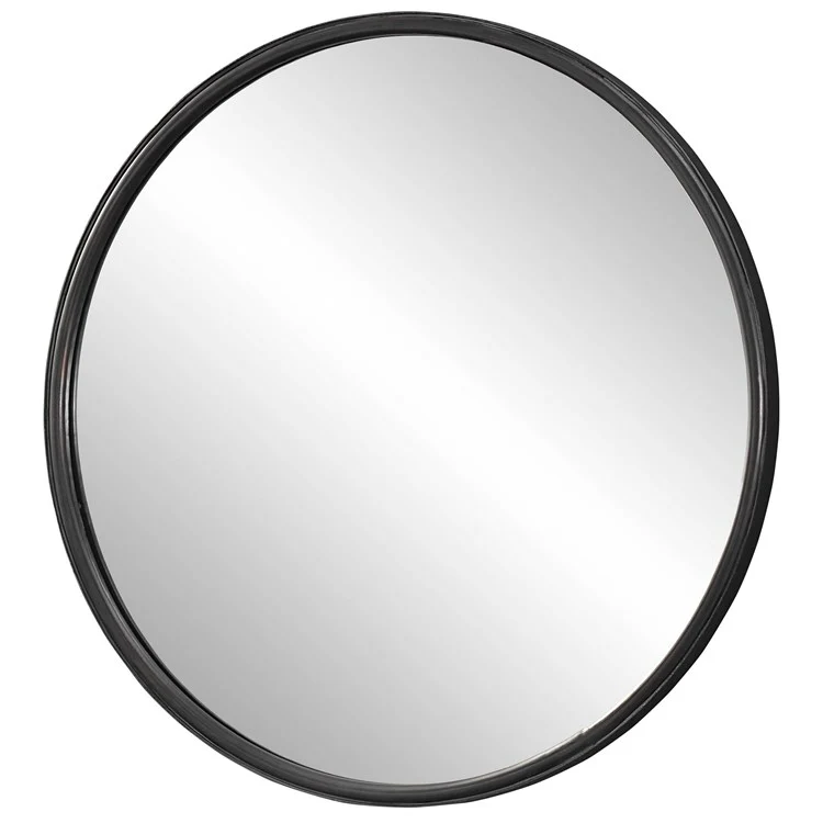 Uttermost Dawsyn Aged Black Iron Round Mirror - Image 6