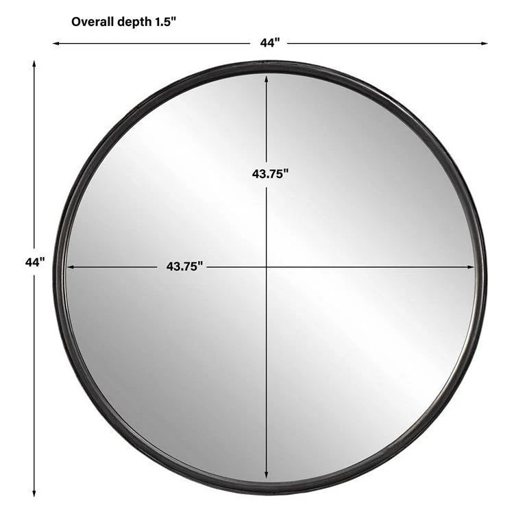Uttermost Dawsyn Aged Black Iron Round Mirror - Image 8