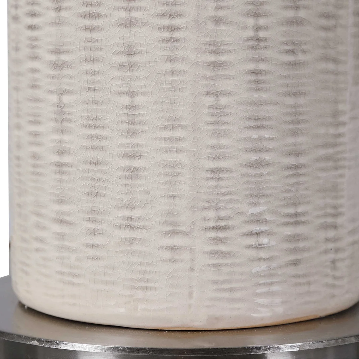 Uttermost Delgado Light Gray Glazed Ceramic Table Lamp With Linen Shade - Image 5