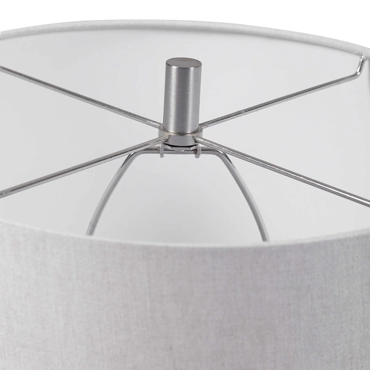Uttermost Delgado Light Gray Glazed Ceramic Table Lamp With Linen Shade - Image 7