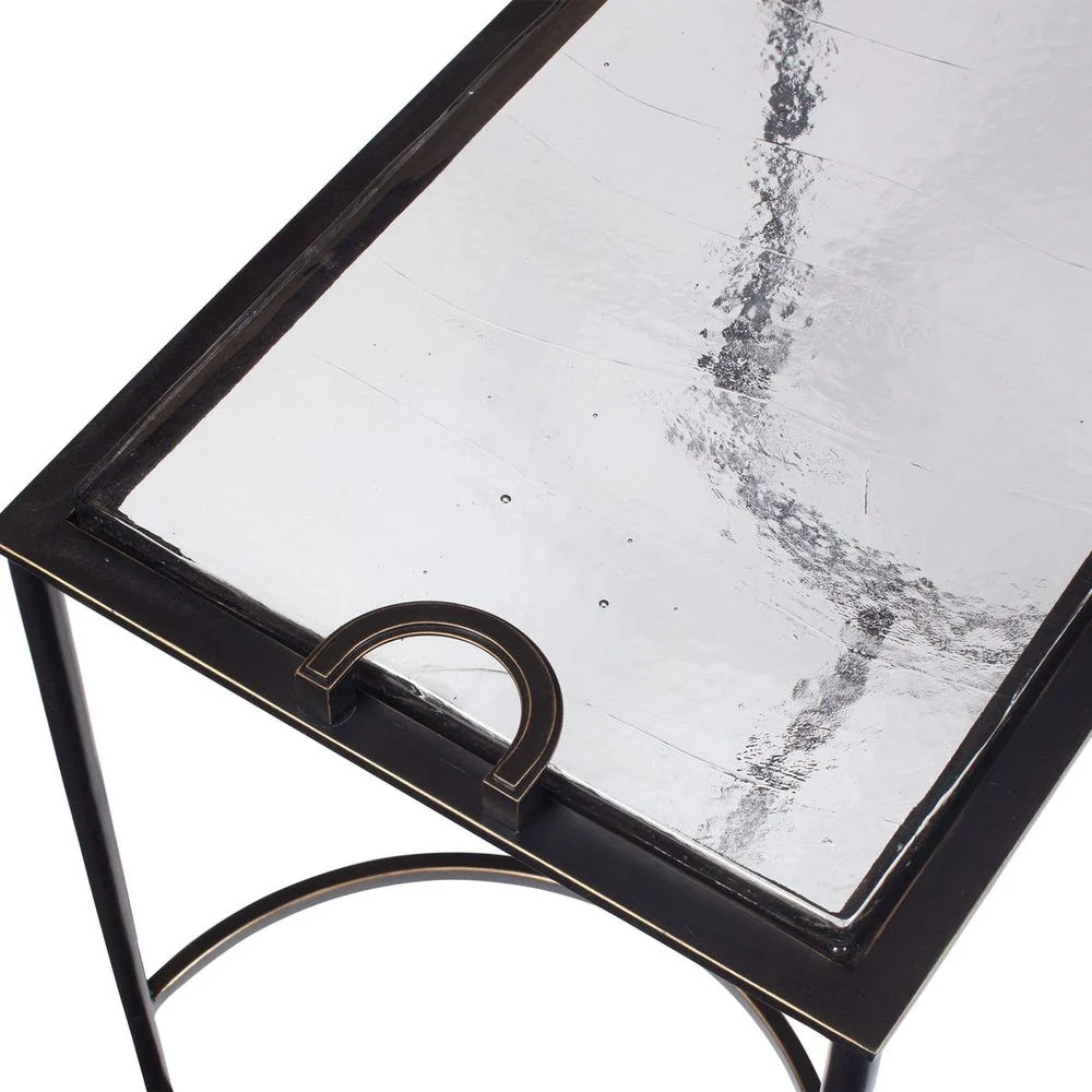 Uttermost Eisen Cast Iron Glass Tabletop Accent Table - Image 5