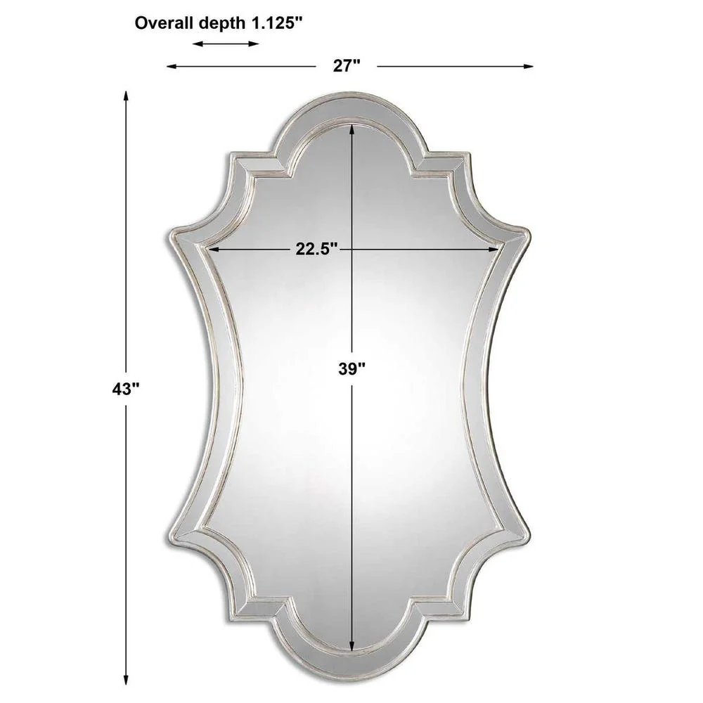 Uttermost Elara Curved Edge Finished Antique Silver Mirror - Image 5