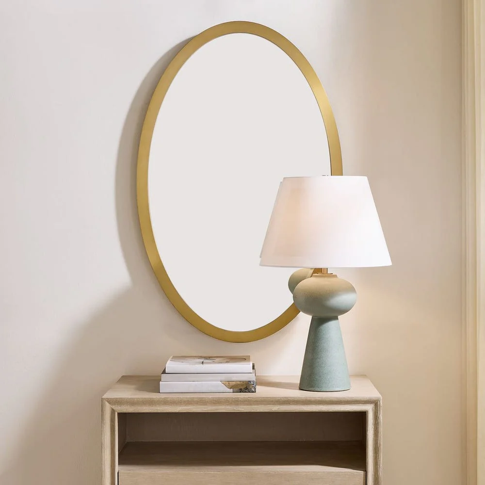 Uttermost Elstree Antique Brass Finish Oval Mirror