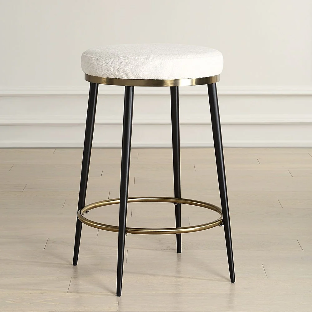 Uttermost Ensemble Cream Chenille Counter Stool