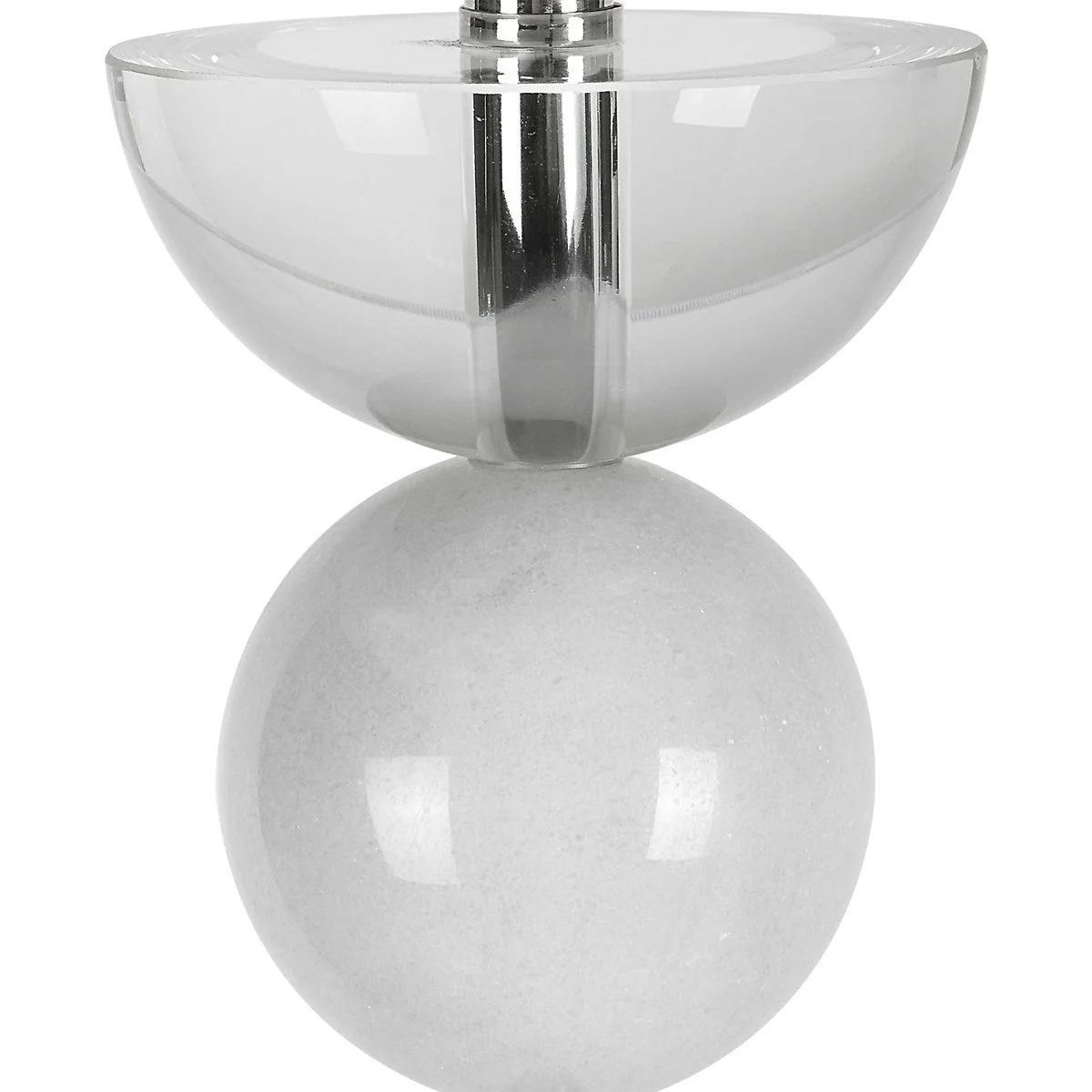 Uttermost Exposition Polished Nickel Iron and White Marble Floor Lamp With Linen Shade - Image 7