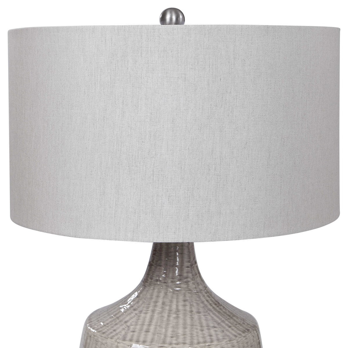 Uttermost Felipe Light Gray Ceramic Table Lamp With Linen Shade - Image 6