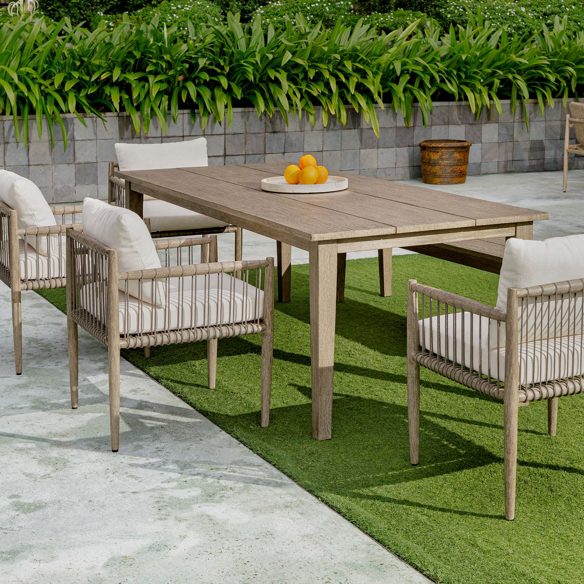 Uttermost Forsyth Weathered Dark Grey Mahogany Outdoor Dining Table - Image 3