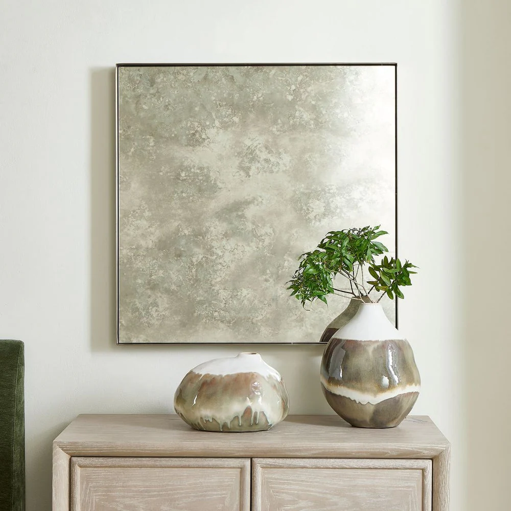 Uttermost Fredric Decorative Brushed Brass Square Mirror