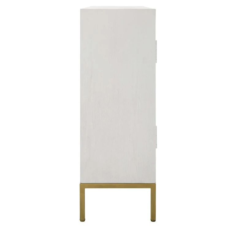 Uttermost Front Range White With Aged Gold Iron 2 Door Cabinet - Image 5