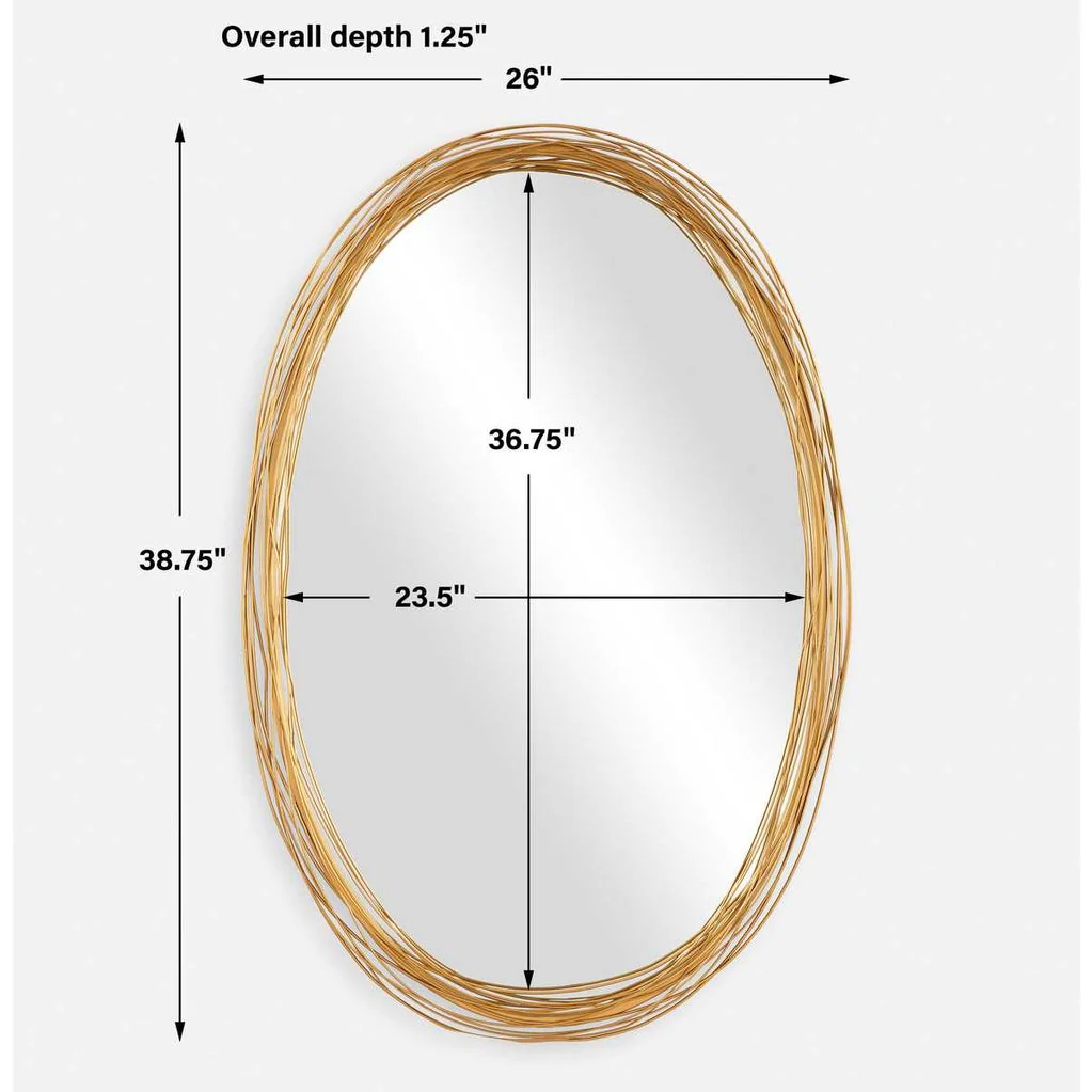 Uttermost Gillian Gold Finish Oval Mirror - Image 6