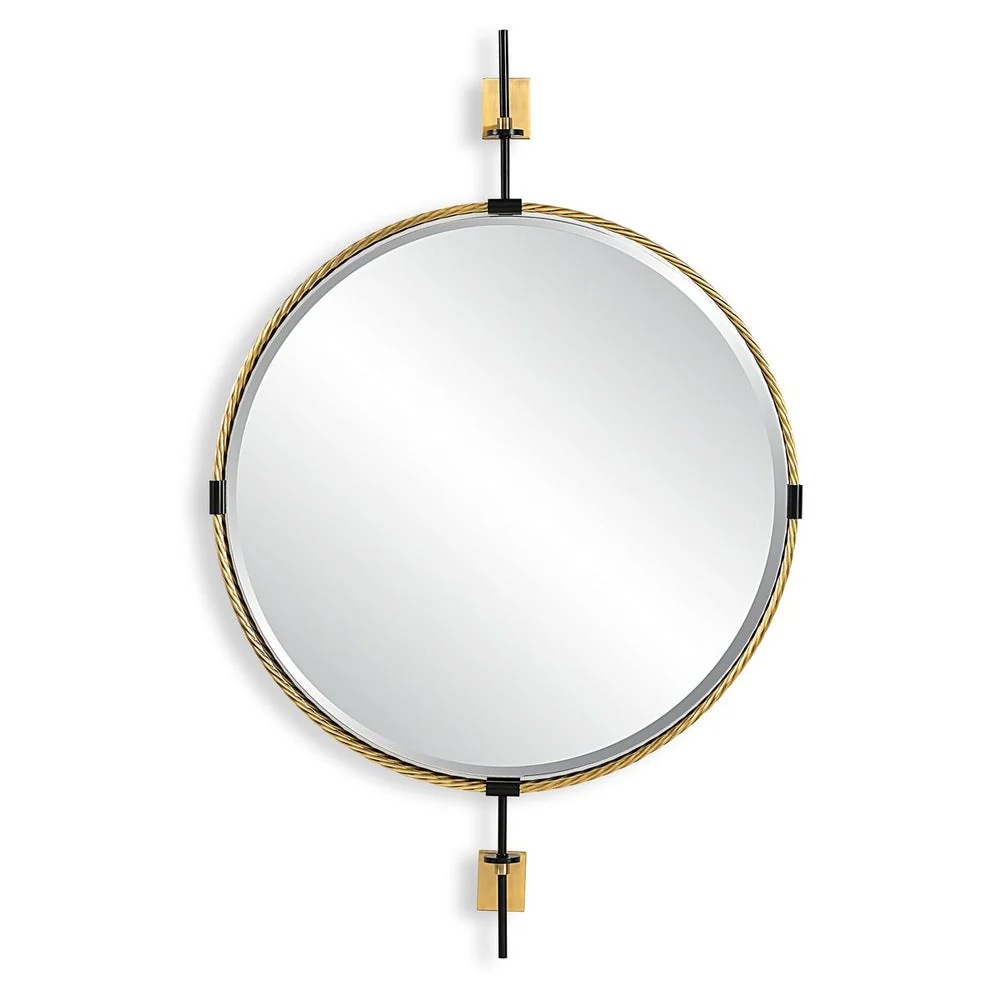 Uttermost Guardrail Twisted Iron Finished Frame Round Mirror - Image 4