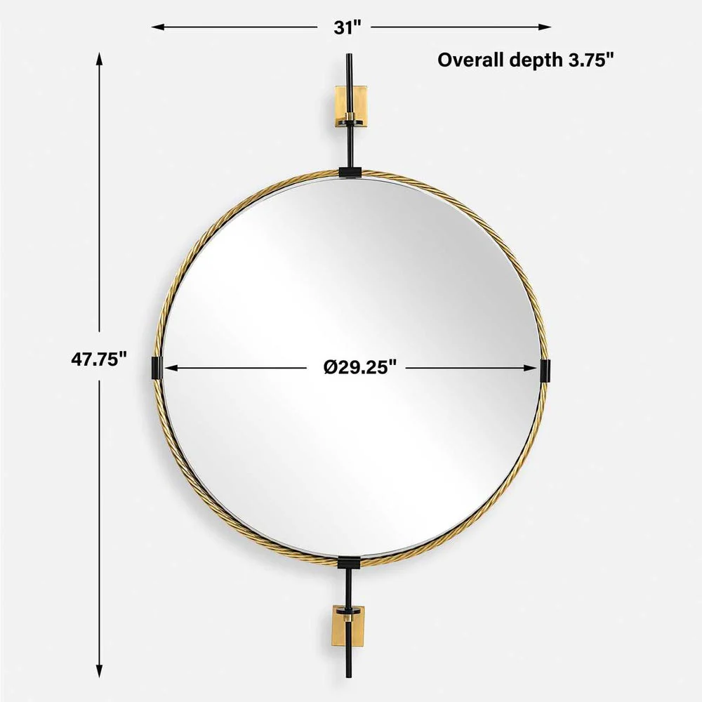 Uttermost Guardrail Twisted Iron Finished Frame Round Mirror - Image 7