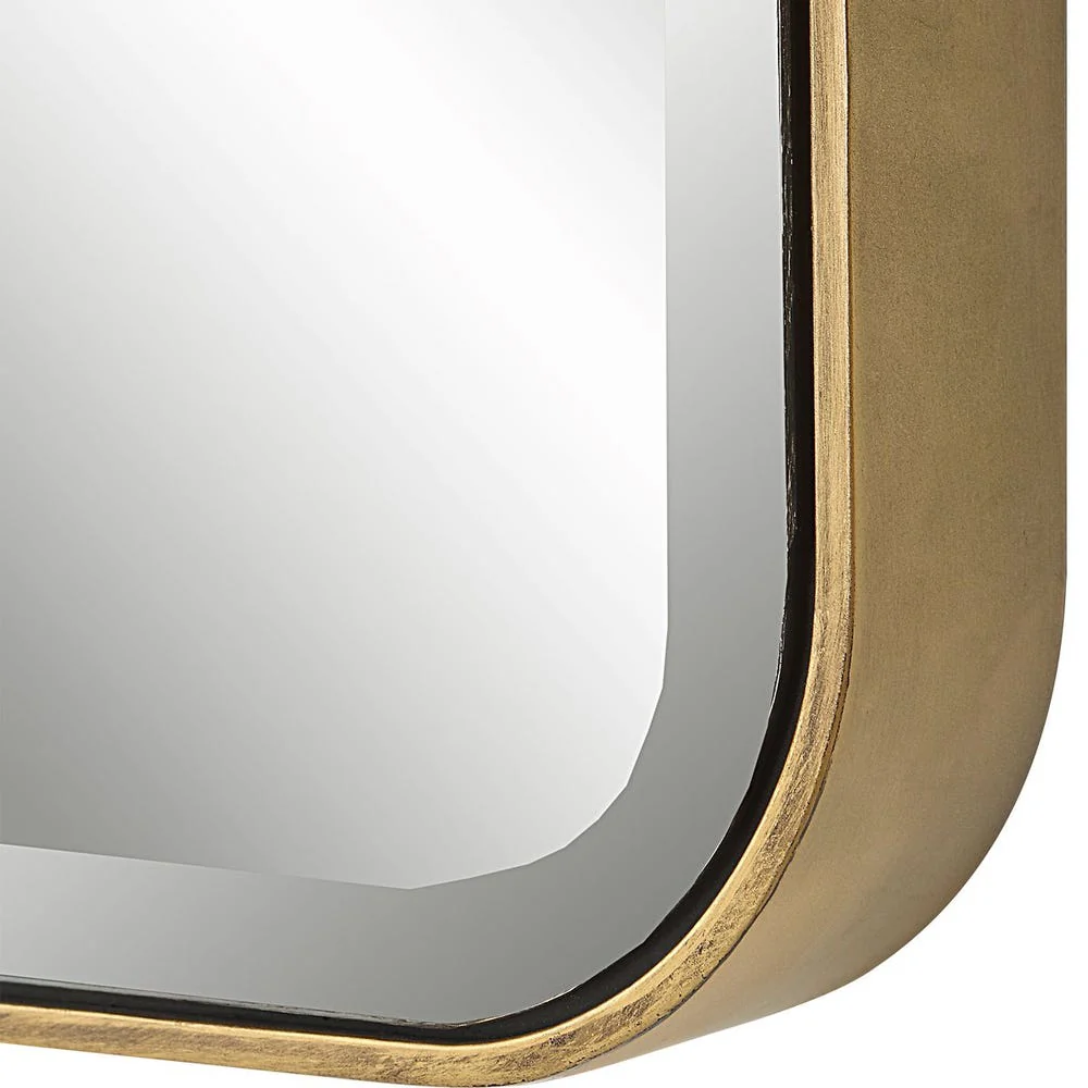 Uttermost Hampshire Iron Antique Gold Square Mirror - Image 4