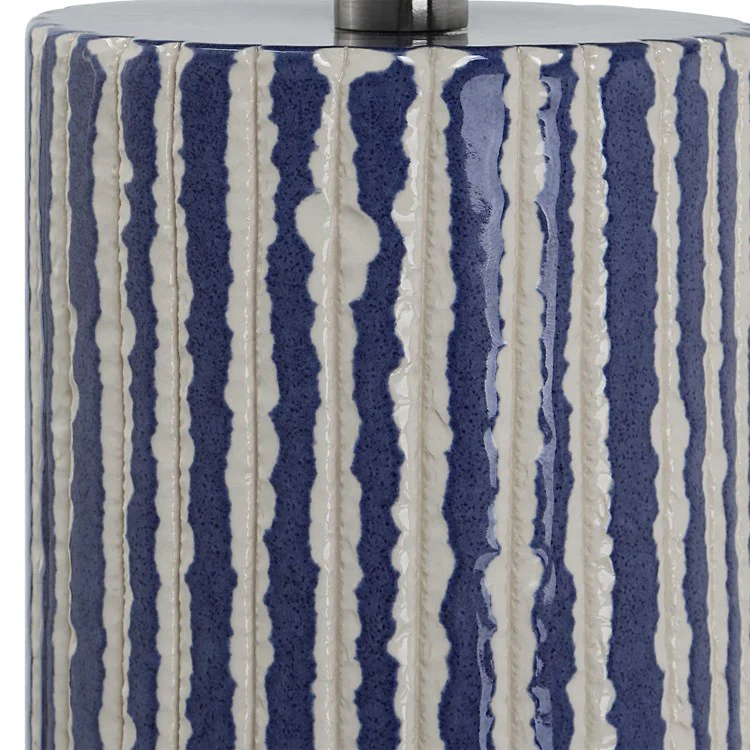 Uttermost Havana Ivory and Colbalt Blue Glaze Set of 2 Candle Holders  ~ Candles Included - Image 3