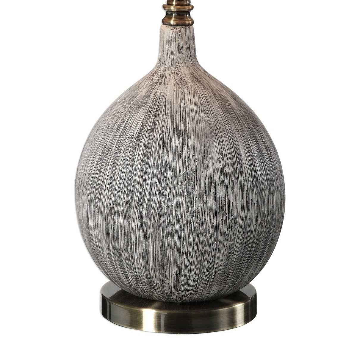 Uttermost Hedera Ivory and Aged Black Ceramic Table Lamp With Light Beige Linen Shade - Image 5