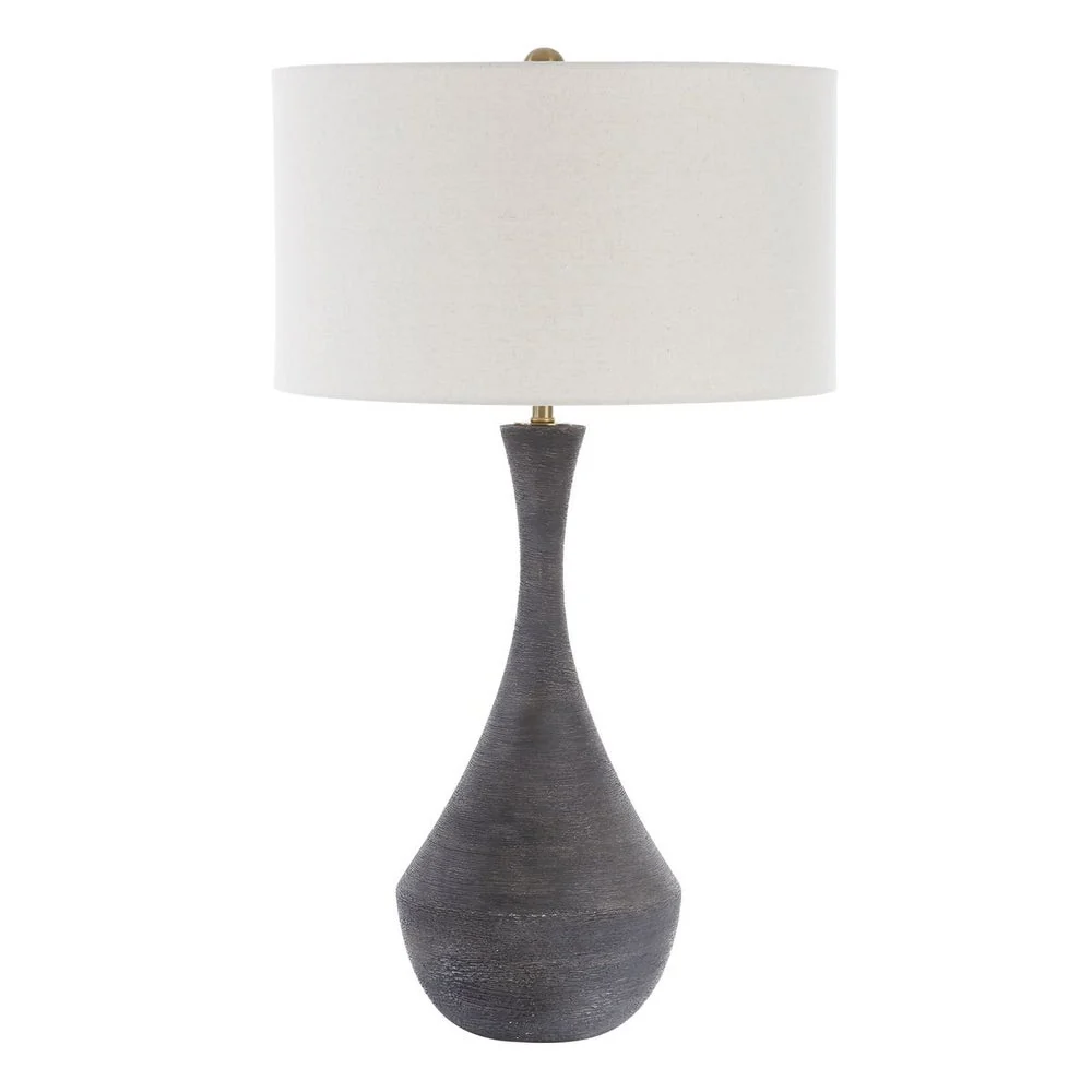 Uttermost Helston Rustic Dark Charcoal Glazed Base Table Lamp - Image 3
