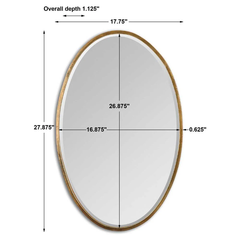 Uttermost Herleva Antique Gold Oval Mirror - Image 5