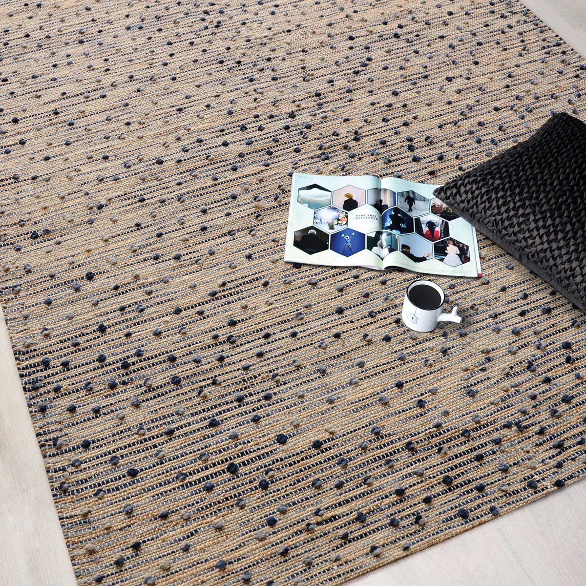 Uttermost Imara Hand Woven Natural Hemp and Navy Wool Rug ~ 9' x 12' - Image 3