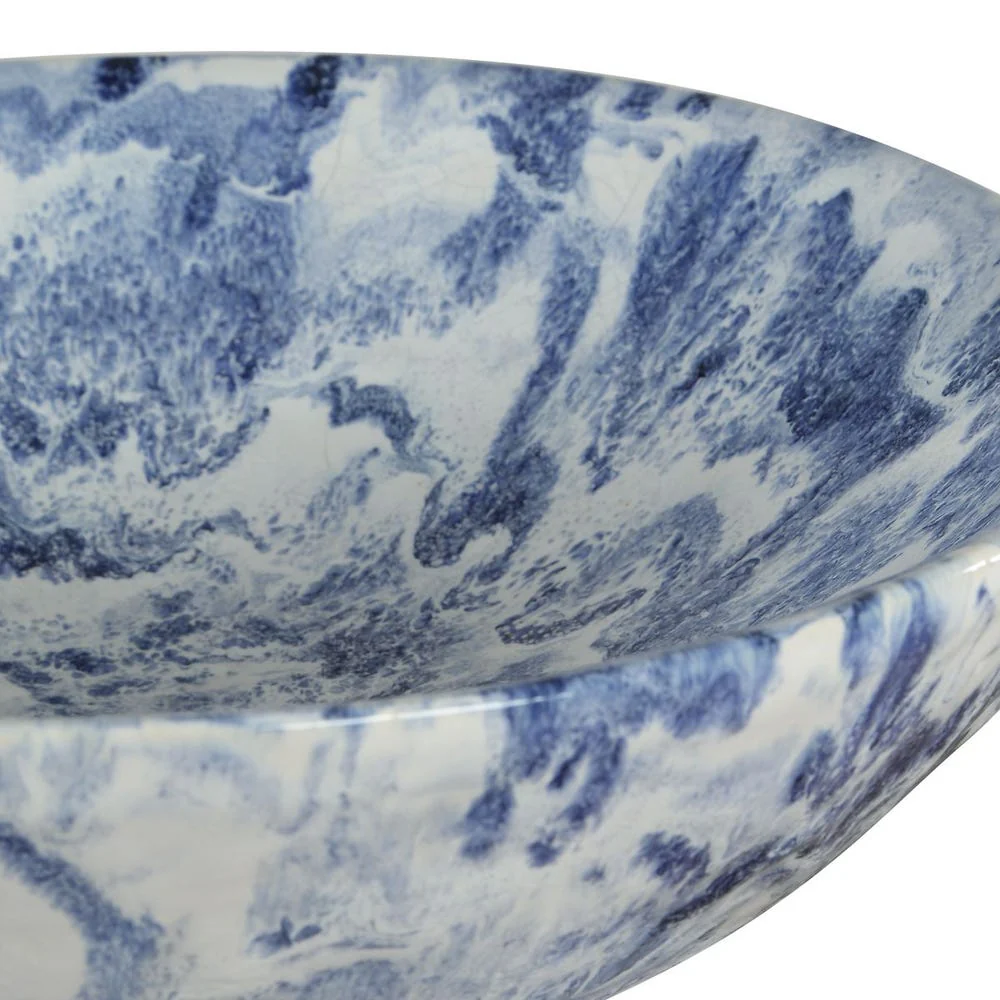 Uttermost Indigo Marble Ceramic Pedestal Bowl - Image 5