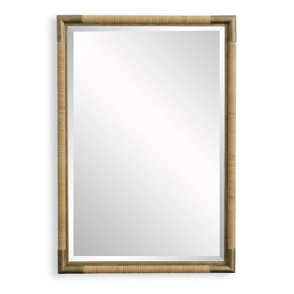 Uttermost Kampar Antique Gold And Wrapped Rattan Vanity Mirror - Image 4