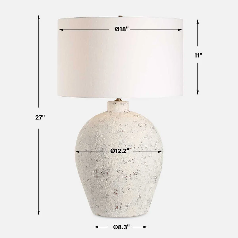 Uttermost Karena Ivory Porcelain Table Lamp With Off White Linen Shade - Image 7
