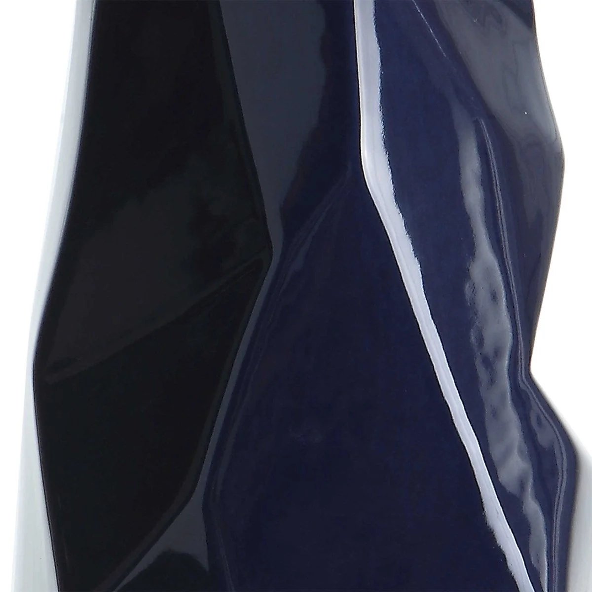 Uttermost Kavos Navy Blue Gloss Glazed Ceramic Table Lamp With White Linen Shade - Image 5