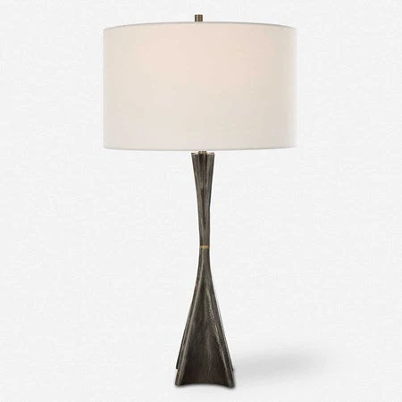 Uttermost Keiron Cast Iron Table Lamp With White Linen Shade - Image 2