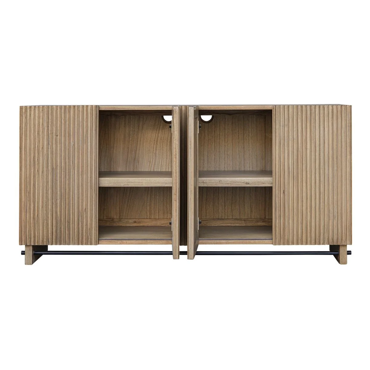 Uttermost Kellem Natural Wood Finish 4 Door Fluted Cabinet - Image 5