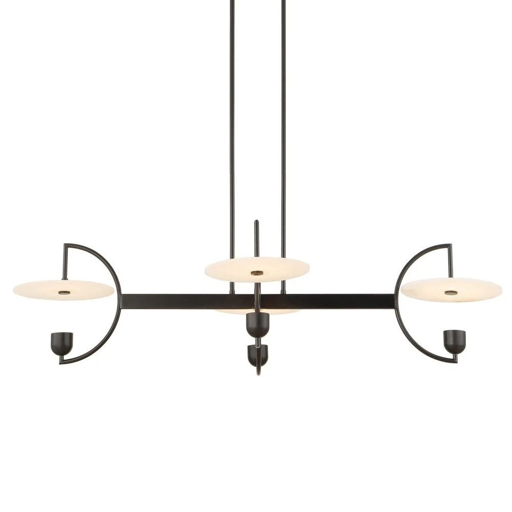 Uttermost Kyoto Alabaster Disks 4 Light LED Chandelier - Image 3