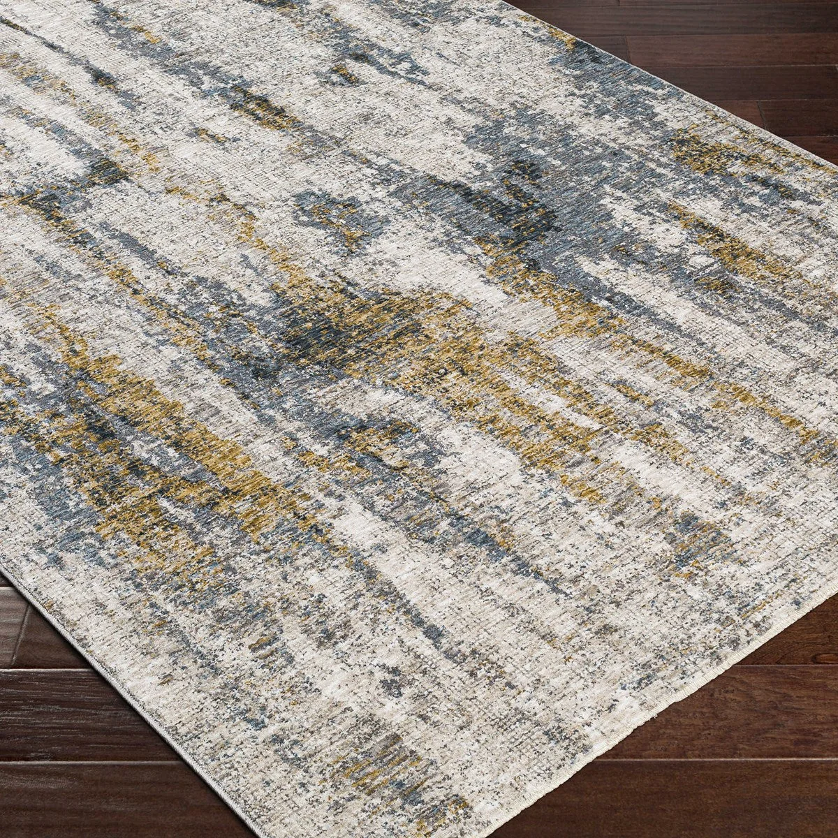 Uttermost Ladoga Beige, Cream, Gray and Denim Blue Modern Abstract Rug ~ 5' x 7'5" - Image 8