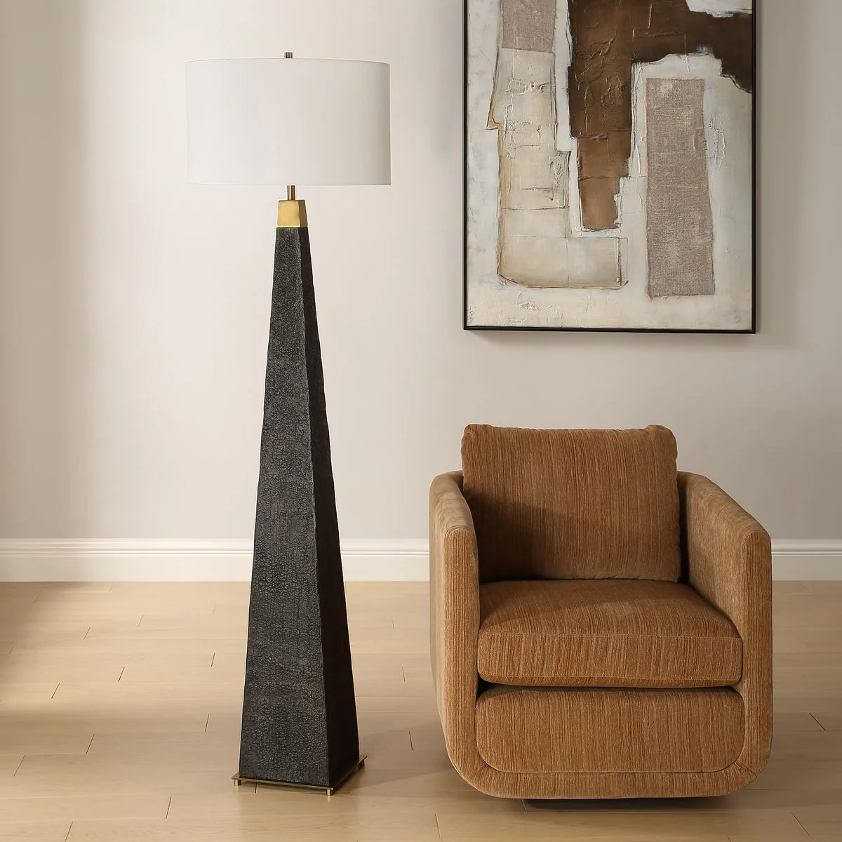 Uttermost Lathey Burned Wood Floor Lamp - Image 2