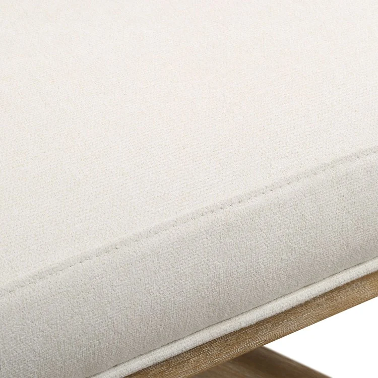 Uttermost Lithe White Frost Fabric and Light Oak Natural Ceruse Desk Chair with Casters - Image 8