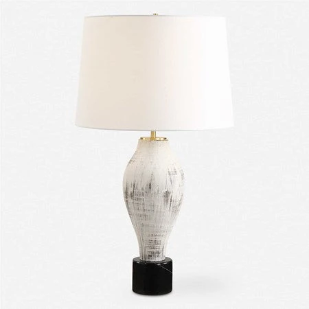 Uttermost Magdaline Porcelain Table Lamp With White Linen Shade - Image 2