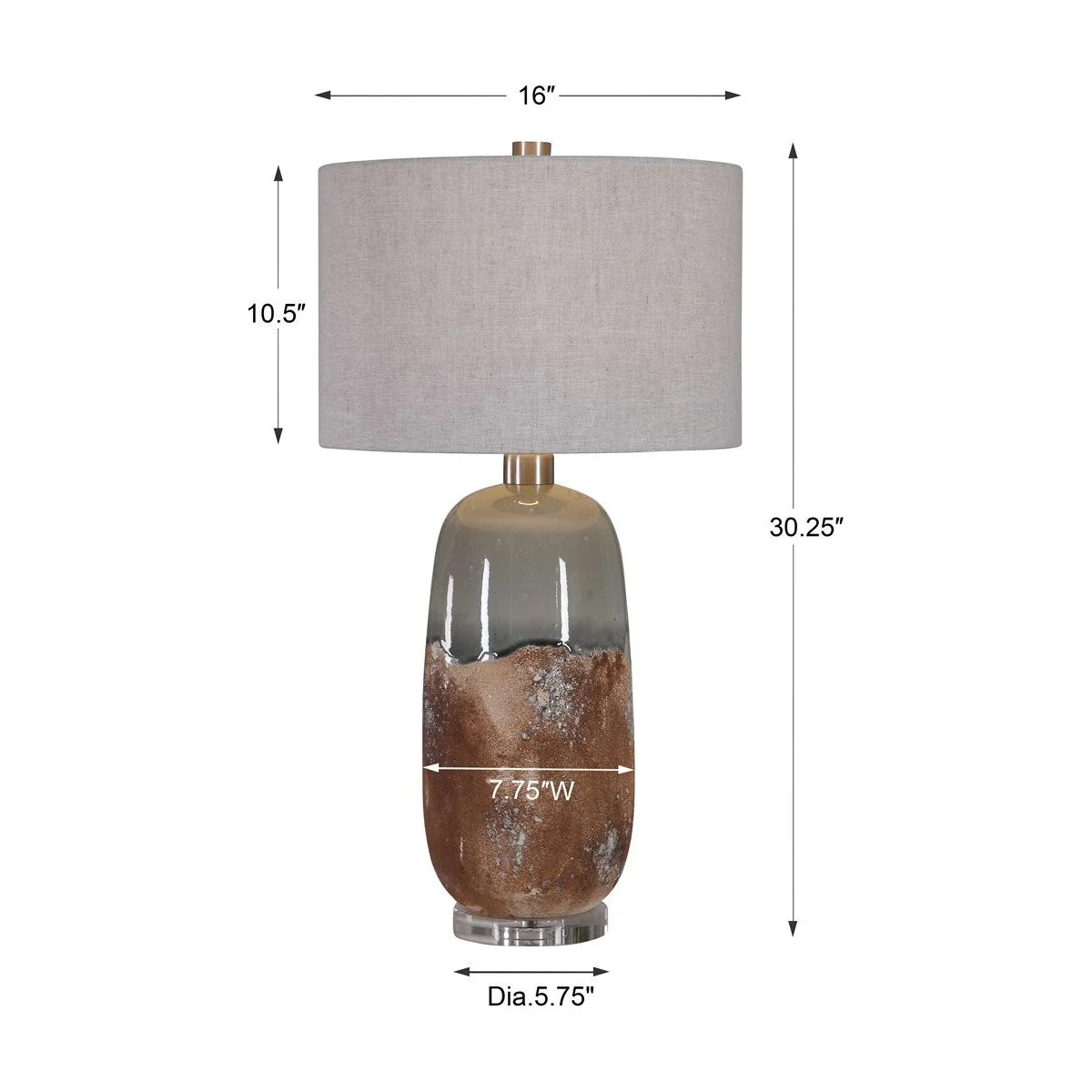 Uttermost Maggie Earthy Terracotta Ceramic Table Lamp With Gray Linen Shade - Image 8