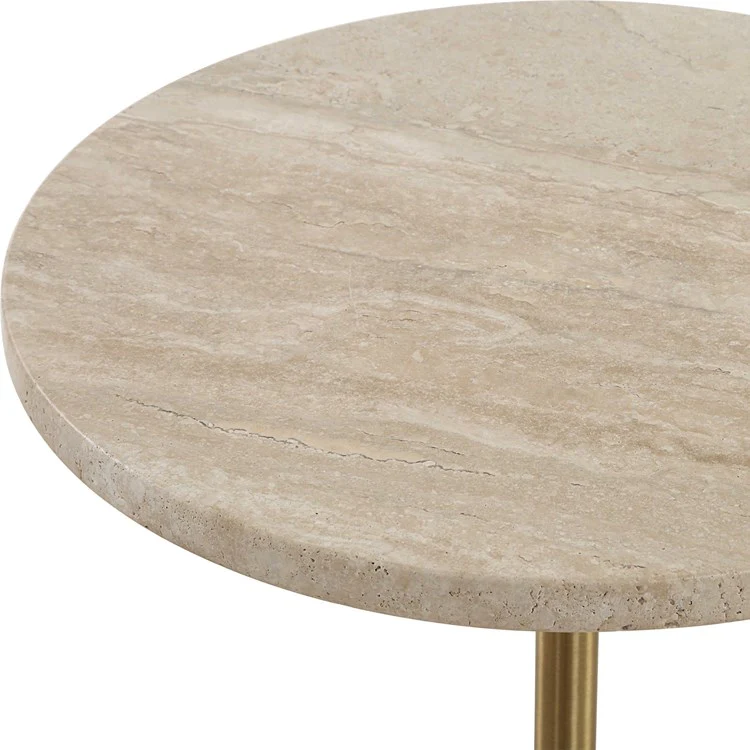 Uttermost Malya Travertine Round Accent Table - Image 3
